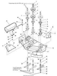 44-Inch And 50-Inch Mower Deck - Housing And Arbor Group Diagram and Parts List for 2690519 (107277741)(2005) Briggs and Stratton Lawn Tractor